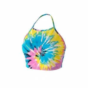 Colorful Tie-Dye Halter Bodysuit